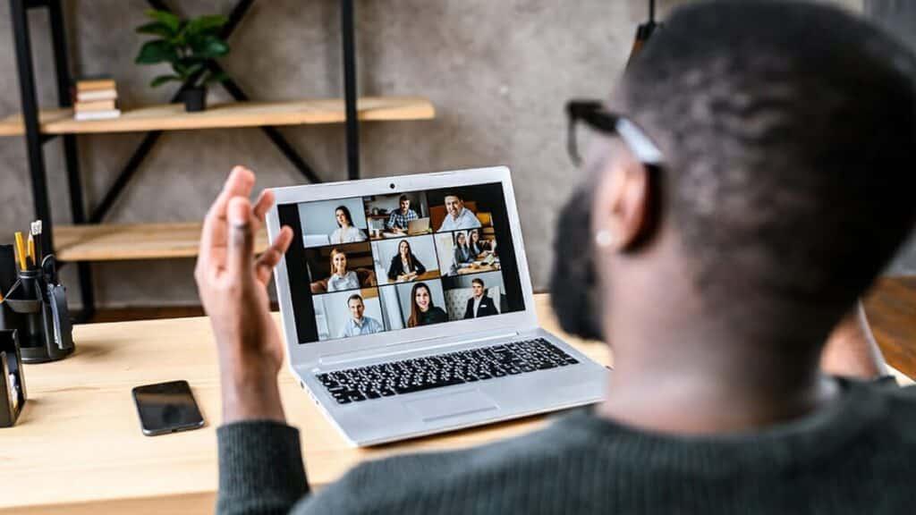 Remote teamwork illustration